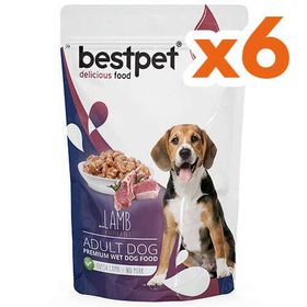 Bestpet 6x100 gr Pouch Jelly Kuzu Etli Jöleli Köpek Yaş Maması