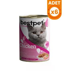 Bestpet 6x400 gr Tavuklu Jöleli Yavru Konserve Kedi Maması
