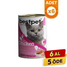 Bestpet 6x400 gr Tavuklu Jöleli Yavru Konserve Kedi Maması