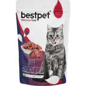 Bestpet 6x85 gr Adult Jelly Pouch Biftekli Kedi Maması