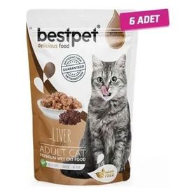 Bestpet 6x85 gr Adult Jelly Pouch Ciğerli Kedi Maması