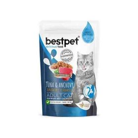 Bestpet 6x85 gr Adult Jelly Pouch Ton ve Sardalyalı Kedi Maması