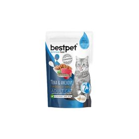Bestpet 6x85 gr Adult Jelly Pouch Ton ve Sardalyalı Kedi Maması