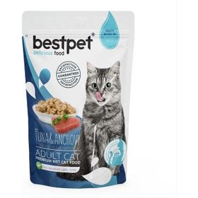 Bestpet 6x85 gr Adult Jelly Pouch Ton ve Sardalyalı Kedi Maması