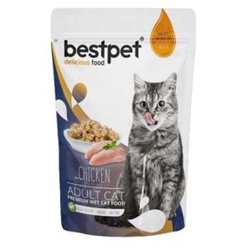 Bestpet 85 gr Adult Jelly Pouch Tavuklu Kedi Maması