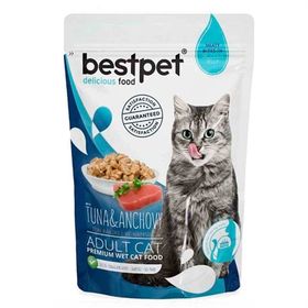 Bestpet 85 gr Ton Balıklı ve Hamsili Yetişkin Konserve Kedi Maması