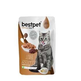 Bestpet 85 gr Yetişkin Kediler İçin Tahılsız Jöle İçinde Ciğer Parça Etli Yaş Mama