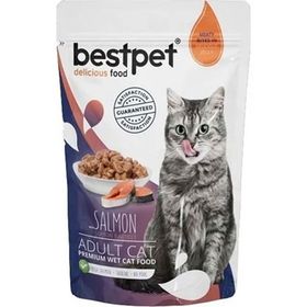 Bestpet 85x12 gr Adult Jelly Pouch Somonlu Kedi Maması