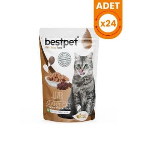 Bestpet Adult Jelly Pouch Ciğerli 24x85 gr Yaş Kedi Mama