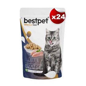 Bestpet Adult Jelly Pouch Tavuklu 24x85 gr Yetişkin Kedi Maması