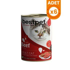 Bestpet Biftekli 6x400 gr Gravy Yetişkin Konserve Kedi Maması