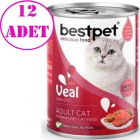 Bestpet Dana Etli 12x400 gr Yetişkin Kedi Konservesi