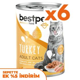 Bestpet Gravy Parça Hindi Etli 6x400 gr Kedi Konservesi