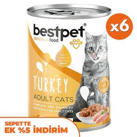 Bestpet Gravy Parça Hindi Etli 6x400 gr Kedi Konservesi