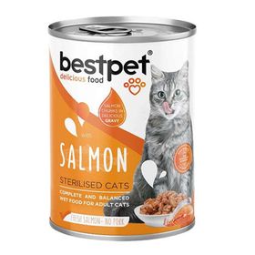 Bestpet Gravy Sterilised Parça Somonlu 6x400 gr Kısır Kedi Konservesi
