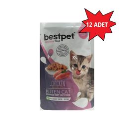 Bestpet Kitten Jelly Pouch Tavuklu 12x85 gr Kedi Yaş Mama