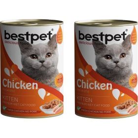 Bestpet Kitten Tavuk Etli 2x400 gr Yavru Konserve Kedi Maması
