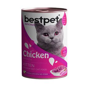 Bestpet Kitten Tavuk Etli Parça Etli ve Jöleli Yavru Kedi Konservesi 400 Gr