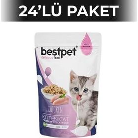 Bestpet Kitten Tavuklu 85 gr 24 Adet Yavru Yaş Kedi Maması