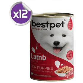 Bestpet Kuzu Eti İçeren Konserve Yavru 12x400 gr Köpek Maması