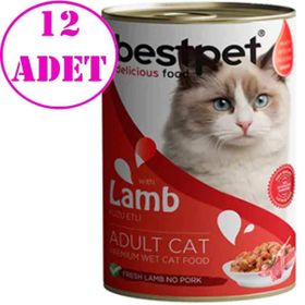 Bestpet Kuzu Etli 12x400 gr Yetişkin Kedi Konservesi