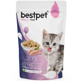 Bestpet Pouch Jelly Kitten Tavuk Etli Yavru 85 gr Kedi Yaş Maması