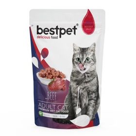 Bestpet Premium 85 gr Sığır Etli Kedi Pounch