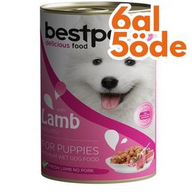 Bestpet Puppy 400 gr Kuzu Etli Parça Etli ve Jöleli Yavru Köpek Konservesi