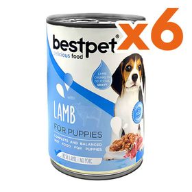 Bestpet Puppy Kuzu Etli Parça Etli ve Jöleli 6x400 gr Yavru Köpek Konservesi