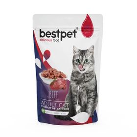 Bestpet Sığır Parça Etli Yetişkin Tahılsız 24x85 gr Yaş Mama