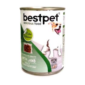 Bestpet Soslu Parça Kuzu Etli Yetişkin 415 gr Konserve Köpek Maması