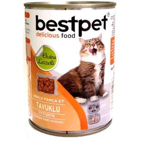 Bestpet Soslu Parça Tavuk Etli 415 gr Yetişkin Konserve Kedi Maması
