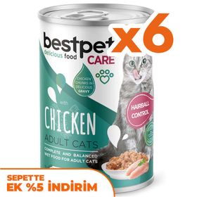 Bestpet Tavuk Parça Etli ve Soslu Yetişkin 6x400 gr Kedi Konservesi