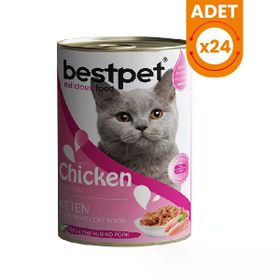 Bestpet Tavuklu Jöleli 24x400 gr Yavru Konserve Kedi Maması