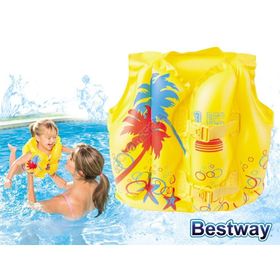 Bestway 32069 Sarı Tropikal 3-6 Yaş Desenli Can Yeleği