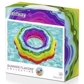 Bestway 36163 115 cm Gökkuşağı Yüzme Simit