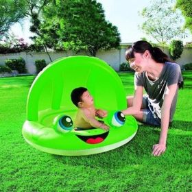 Bestway 52189 Yeşil 97x66 cm Kurbağa Gölgelikli Bebek Havuzu