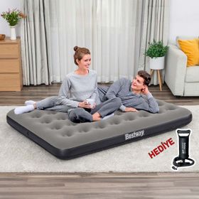 Bestway 671GZ El Pompası + Yastık ve 2 Kişilik Şişme Yatak