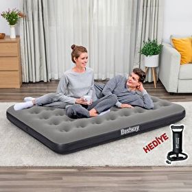 Bestway 671GZ El Pompası + Yastık ve 2 Kişilik Şişme Yatak