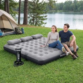 Bestway 671HCBW149 203X183x22 cm El Pompası Ve Yastık Ultra King 3 Kişilik Şişme Yatak