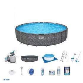 Bestway APX 365 561JZ BW581 6.71x1.32 mt Yuvarlak Prefabrik Havuz Seti