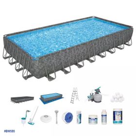 Bestway APX 365 561KJ BW585 9.56x4.88x1.32 mt Dikdörtgen Prefabrik Havuz Seti