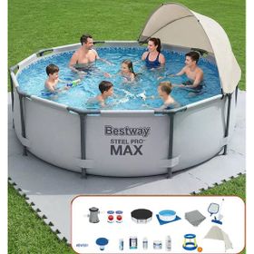 Bestway BW561 56406 305x76 cm Gölgelikli Oval Prefabrik Havuz