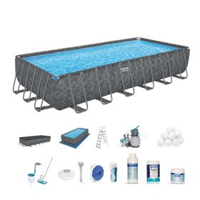 Bestway BW584 APX 365 561KG 7.32x3.66x1.32 mm Dikdörtgen Prefabrik Havuz Seti