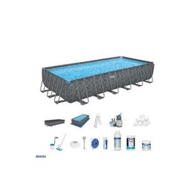 Bestway BW584 APX 365 561KG 7.32x3.66x1.32 mm Dikdörtgen Prefabrik Havuz Seti