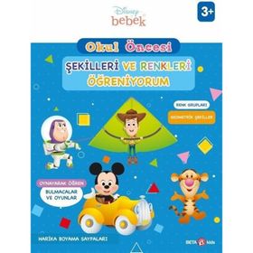 Beta Kids Disney Eğitsel Okul Öncesi Şekilleri ve Renkleri Öğreniyorum Kitabı