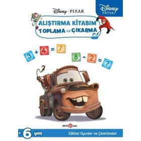 Beta Kids Disney Eğitsel Toplama ve Çıkarma Arabalar Çıkartmalı Alıştırma Kitabım