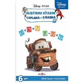 Beta Kids Disney Eğitsel Toplama ve Çıkarma Arabalar Çıkartmalı Alıştırma Kitabım