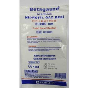 Betagauze 30x80 cm 100'lü Steril Gazlı Bez