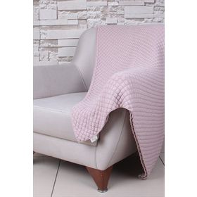 Betires Home Örgü Pudra Koltuk Şalı